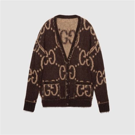 gucci black cardigan|gucci reversible cardigan.